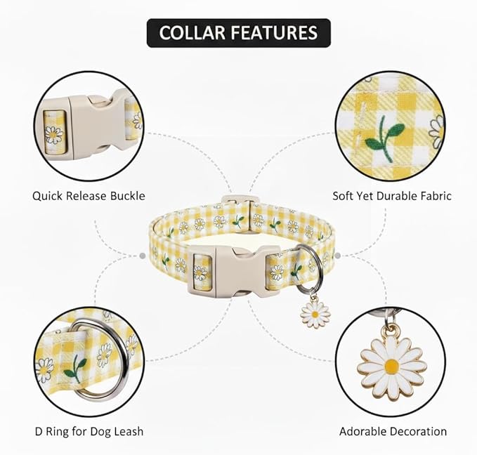Cute Dog Collar, Spring Summer Design Floral Collar - Image 3
