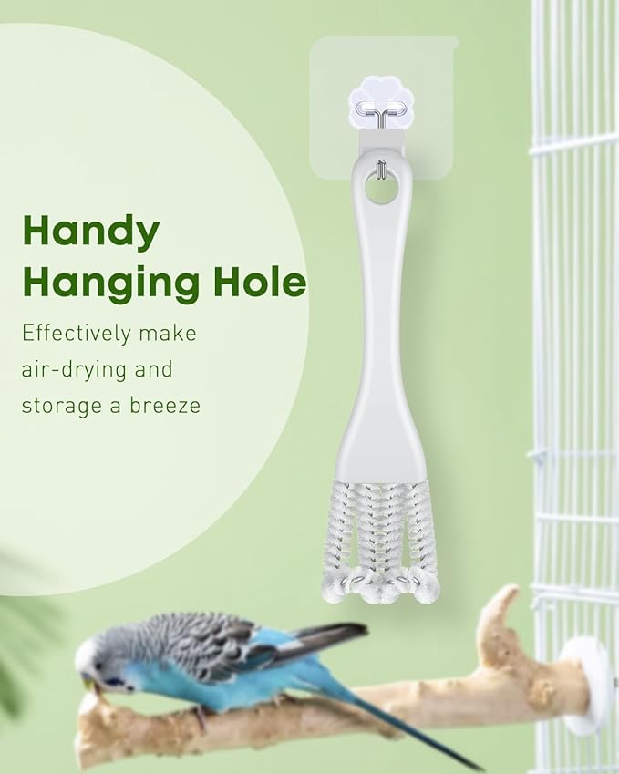 Pawfly 2 Pcs Bird Cage Cleaner Brush, 2-in-1 Bird Cage Cleaning Brush, Bird - Image 6