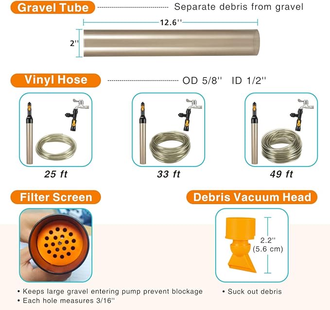 hygger Bucket-Free Aquarium Water Change Kit Fish Tank Auto Siphon Pump Gravel - Image 5