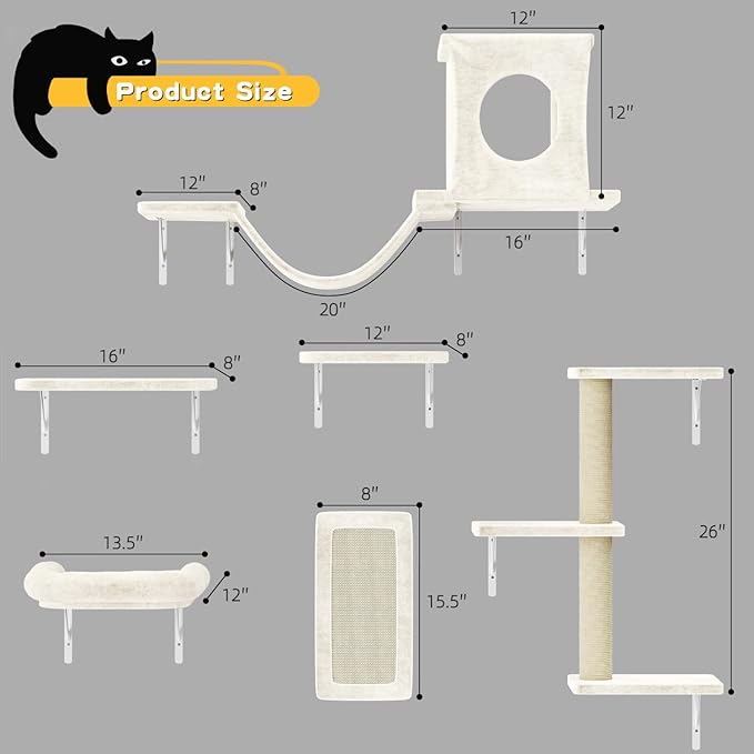 NUNU LAB Cat Wall Shelves, Indoor Cat Furniture - Image 8