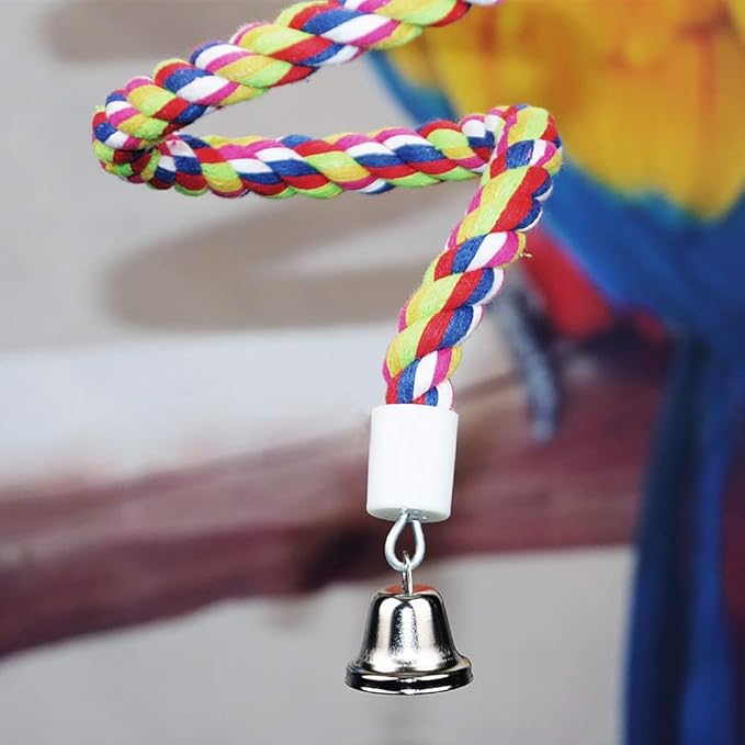 Bird Rope Perch Parakeet Toys, Spiral Cockatiel Toy, Cage Accessories - Image 4
