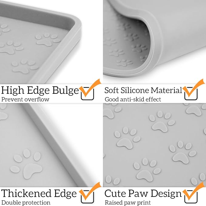 Ptlom Dog Food Mat Anti-Slip Bowl Mats - Image 7