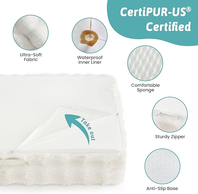 Faux Fur Orthopedic Dog Bed, Extra Large Dog Bed, Supportive Foam Pet Sofa - Image 5