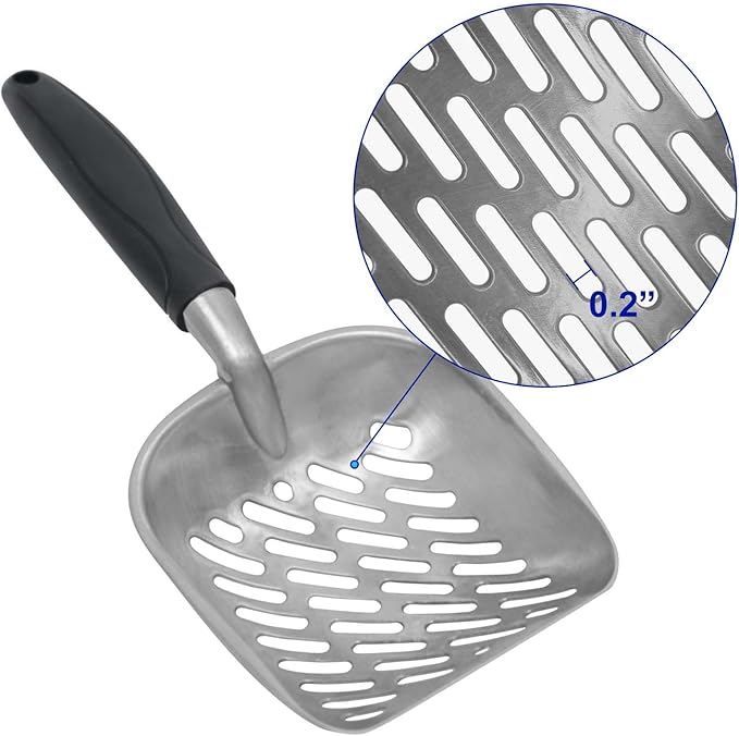 Cat Litter Scoop, Aluminum Alloy Sifter, Durable Metal Poop Scooper - Image 5