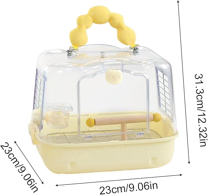 Bird Travel Cage – 12.32x9.06x9.17 inch Transparent Parrot Carry Bag | Bird - Image 6