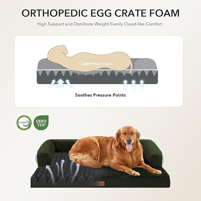 Orthopedic Dog Beds for Large Sized Dogs, Waterproof Egg Crate Foam Medium Dog - Image 3