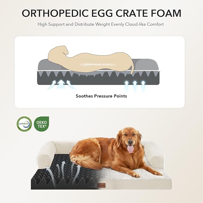 Orthopedic Dog Beds for Large Sized Dogs, Waterproof Egg Crate Foam Large Dog - Image 2