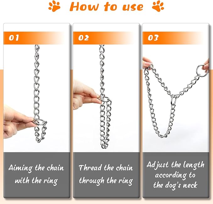 TagME Chain Choke Collar for Dogs, Adjustable Weather Proof Necklace for Extra - Image 5
