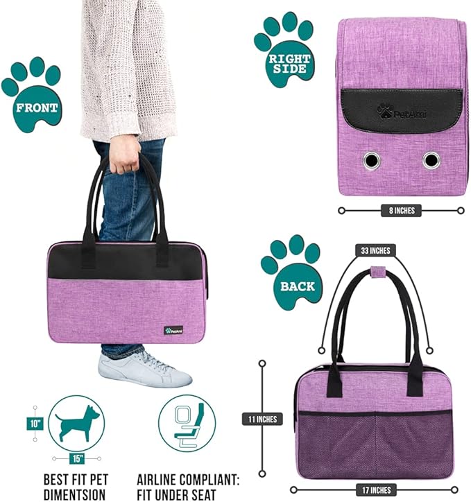 PetAmi Dog Purse Carrier for Small Dogs, Airline Approved Soft Sided Pet Carrier - Image 2