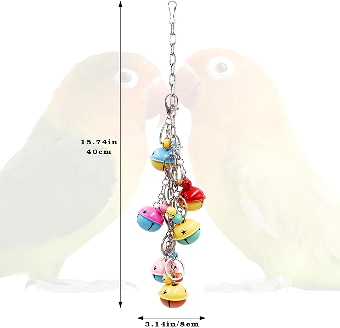 Oooct Bird Swing Bells Toys, Colorful Parrot Metal Bells, Hanging Bird Chewing - Image 6