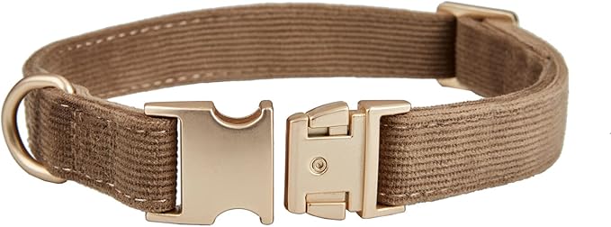 Soft Cotton Dog Collar with Metal Buckle Adjustable Heavy Duty Comfy Corduroy - Image 3