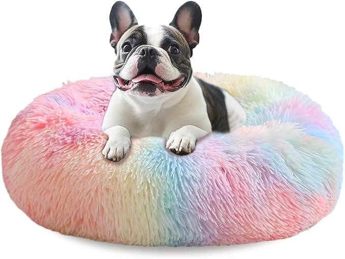 JOLLYVOGUE Calming Dog Bed Large Size Dog, Anti-Anxiety Donut Large Pet Bed by JOLLYVOGUE