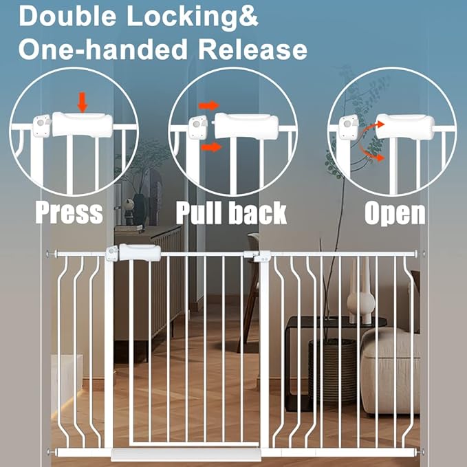Extra Wide Large Baby Gate 67-71.5 Inch Automatic Close Pet Dog Gates - Image 3