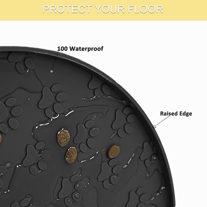 Dog Food Mat - Waterproof Cat Bowl Mat, Silicone Pet Food Mat - Image 3