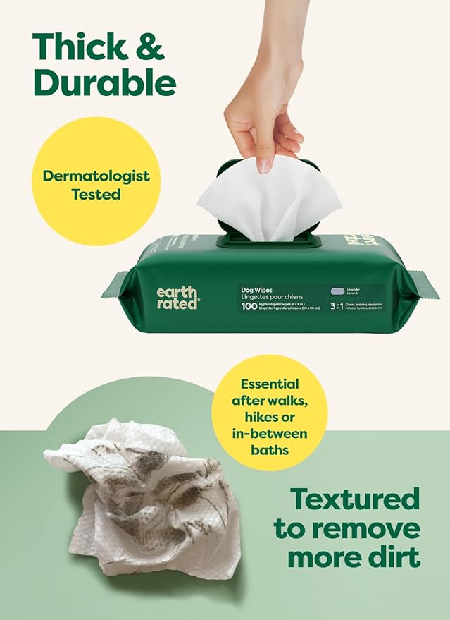 Earth Rated Dog Wipes, Hypoallergenic, 3-in-1 Cleaning and Hydrating, - Image 3
