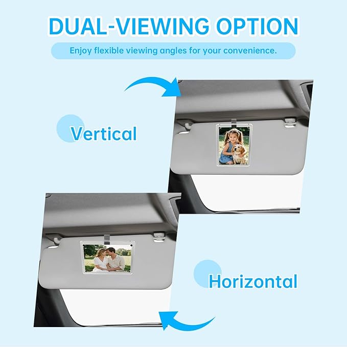 6 Pack Magnetic Car Visor Photo Holder – Personalized Acrylic Clip - Image 5