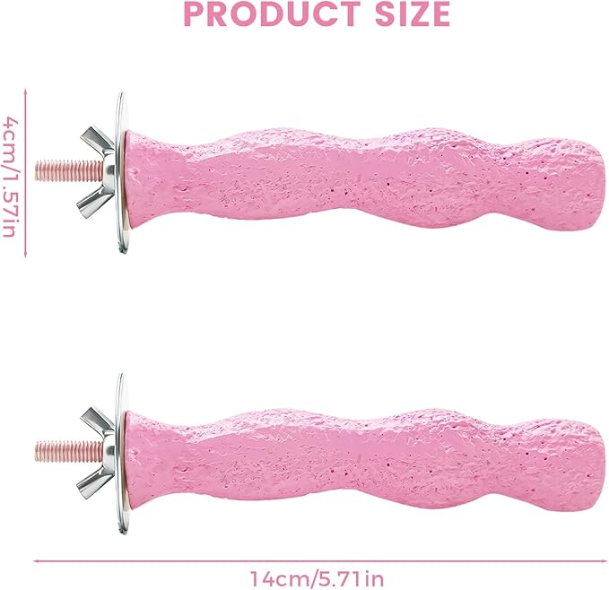 2pcs Bird Beak Grinding Stone, Anti-Slip Parakeet Nail Trimming Stick Resin - Image 2