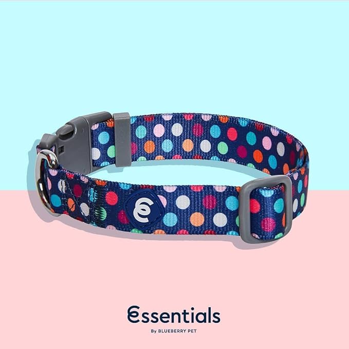 Blueberry Pet Essentials Rainbow Polka Dots Adjustable Dog Collar, Neck 18"-26" - Image 7