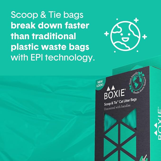 Boxie Sustainable Scoop & Tie Pet Waste Bags, Leak-Proof, Easy-to-Tie Handles - Image 5