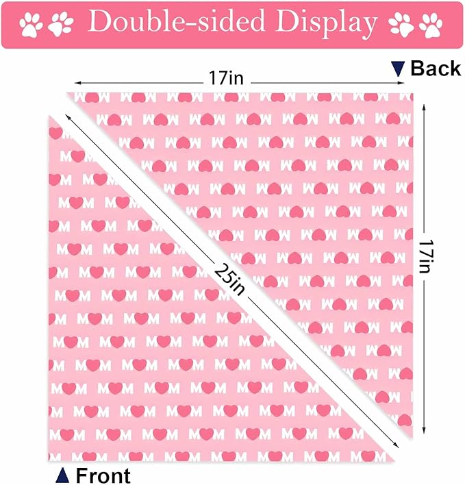 Mother Day Dog Bandanas, I Love Mom Dog Scarf, Accessories - Image 5