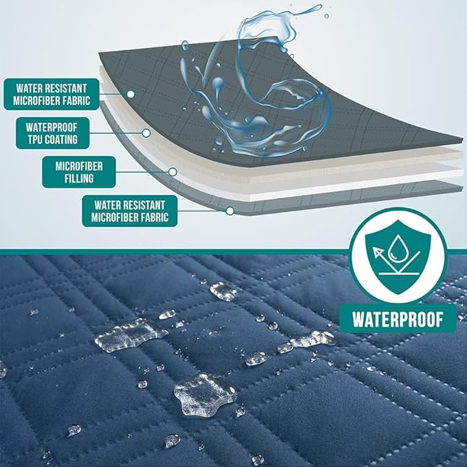 PetAmi Waterproof Couch Cover for Dogs, Reversible Furniture Cover Sofa - Image 3