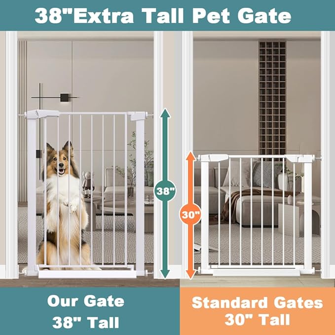 Fairy Baby 38" Extra Tall Baby Gate, 65.4"-70.8" Extra Wide Long Pet Gate - Image 3
