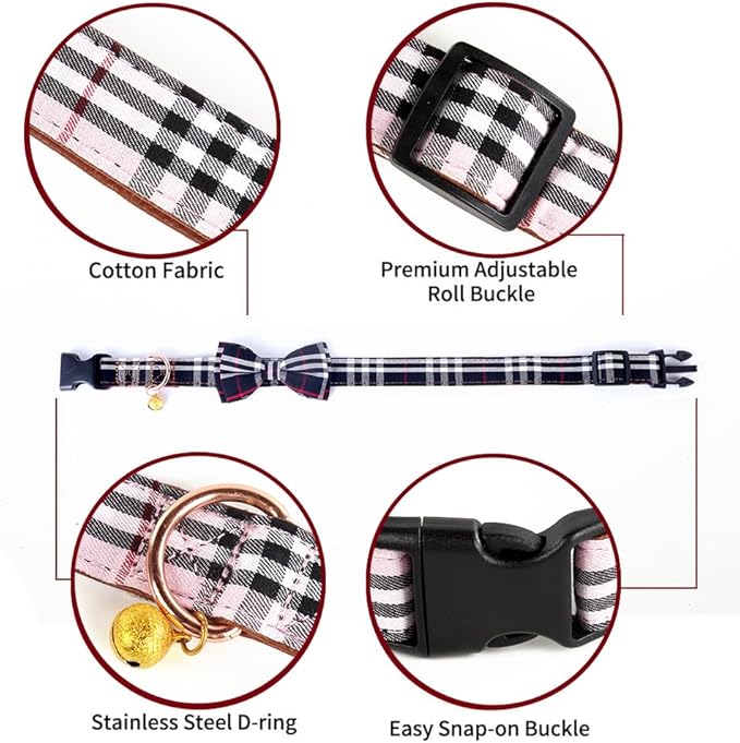 Yizepet Dog Collar with Bow Tie- Adjustable pet Collar - Image 4