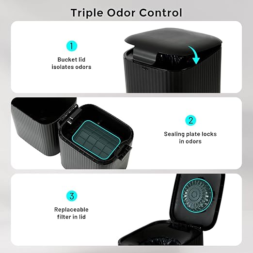Cat Litter Trash Can for Odor Control, Hands-Free Patent Structure Litter - Image 5