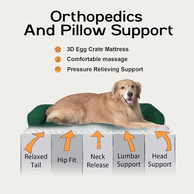Large Dog Bed Orthopedic Washable: Beds Bolster - Image 3