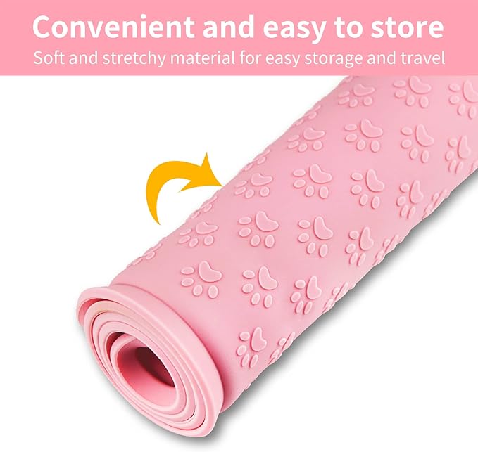 Ptlom Pet Placemat for Dog and Cat, Waterproof Non-Slip Silicone Feeding Bowl - Image 9
