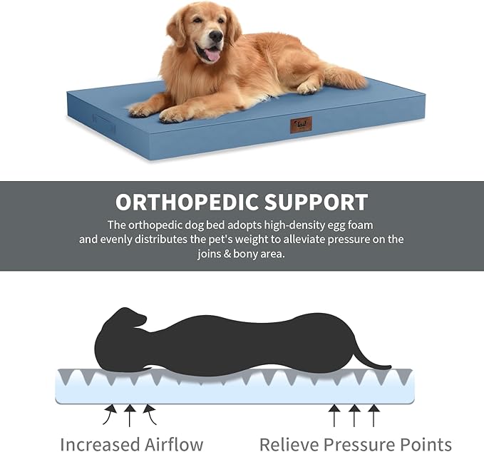 Outdoor Orthopedic Dog Bed for Medium Dogs & Cats, Waterproof Flat Pet Mat - Image 2