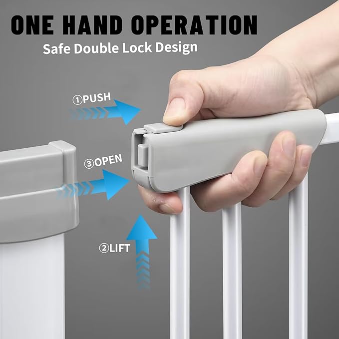 41" Tall Safety Pet Gate, Adjustable 29.92"-49.21" Wide, No Drilling Pressure - Image 5