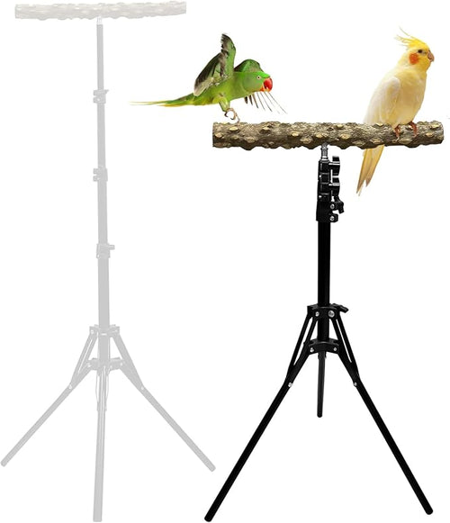 16-63 Inch Height Adjustable Bird Perch Pepper Wood Bird Training Perch Stand by Unknown