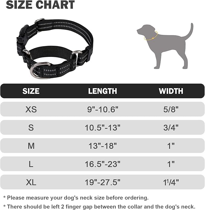 Hikiko Martingale Collar for Dogs Reflective Nylon Puppy Dog Collar - Image 6