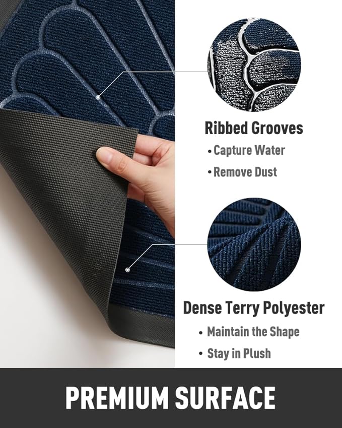 tchdio Door Mat Outdoor Indoor Entrance Doormat-Semicircular Durable Rubber Non - Image 4