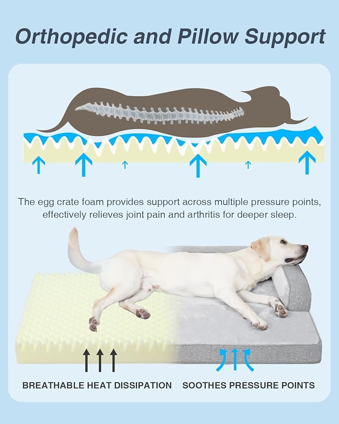 KSIIA Washable Dog Bed XXL Senior Dog, Orthopedic Warm Soft Pet Sofa Waterproof - Image 2