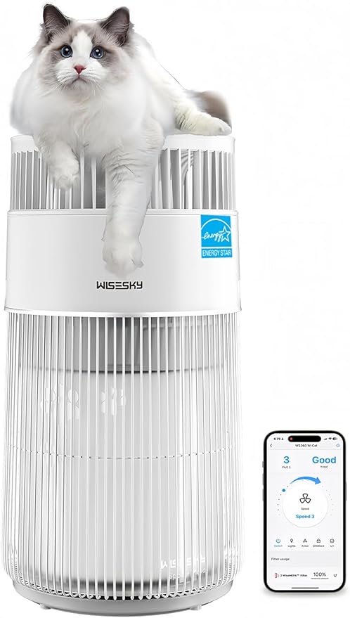 WiseSky Pet Air Purifier, 3-in-1 HEPA Filter by WISESKY