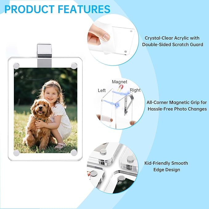 2 Pack Magnetic Car Visor Photo Holder – Personalized Acrylic Clip - Image 6