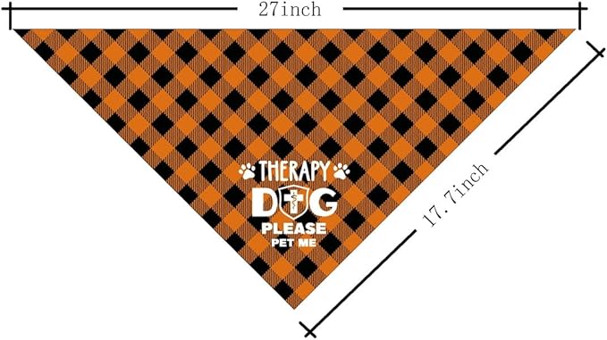 Dog Bandana, Therapy Dog Please Pet Me with, Dogs Scarf Classical Printing - Image 2