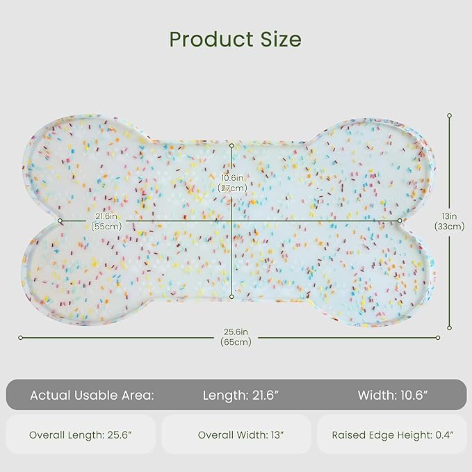 Dog Food Mat Anti-Slip Silicone Dog Bowl Mat Thicker Pet Placemat Waterproof - Image 2