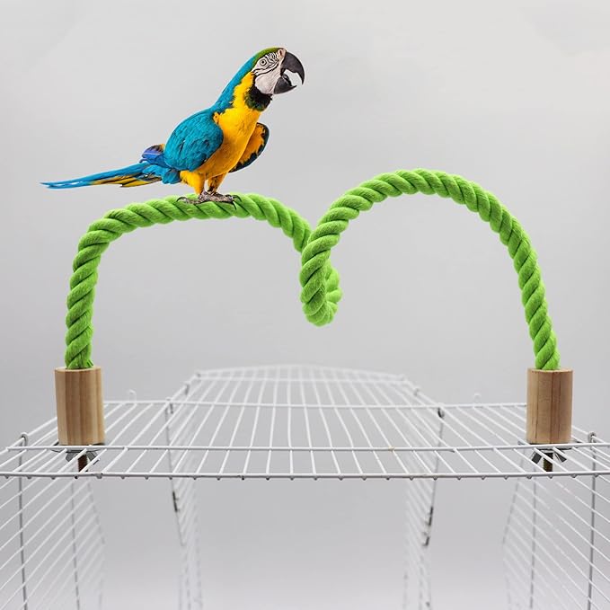 2 Pack Bird Hemp Rope Perch Swing, Bird Cage Stand Pole Accessories, Paw - Image 3