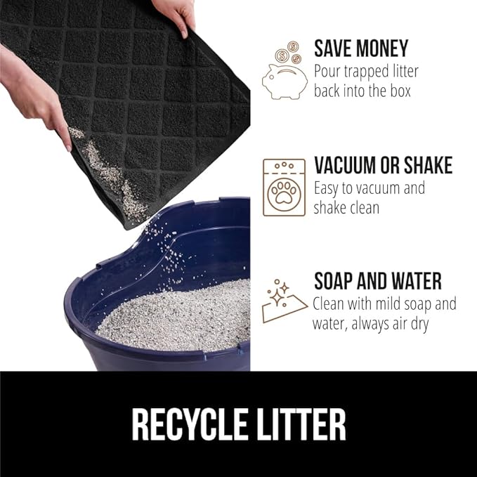 GORILLA GRIP Cat Litter Box Mat, 35x23 2 Pack, Water Resistant, US Designed - Image 5