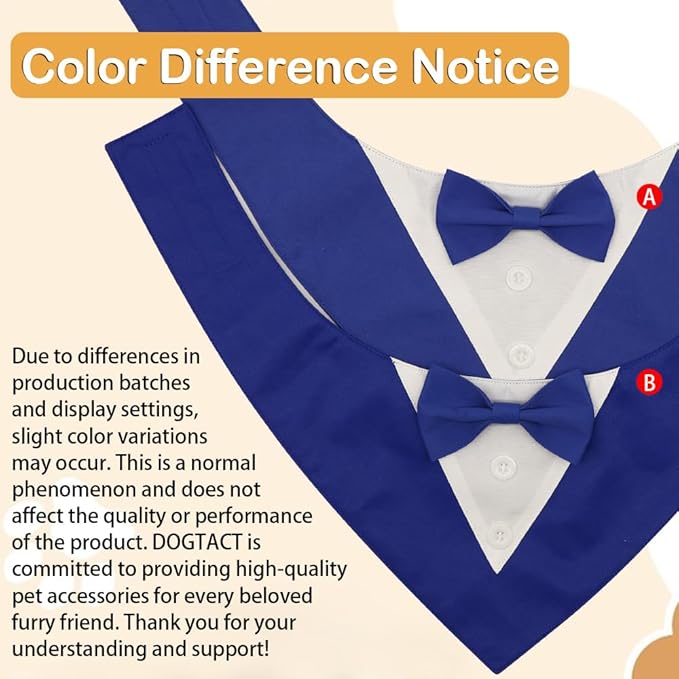 Dog Tuxedo, Formal Dog Wedding Bandana Adjustable Pet Collar - Image 2