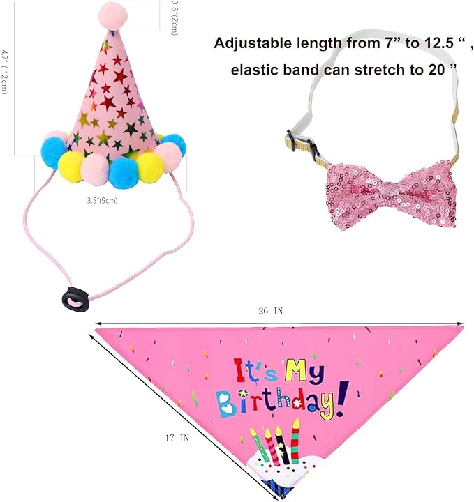 Dog Boy Birthday Party Outfits, Birthday Hat, Bow Tie, Happy Birthday Banner - Image 5
