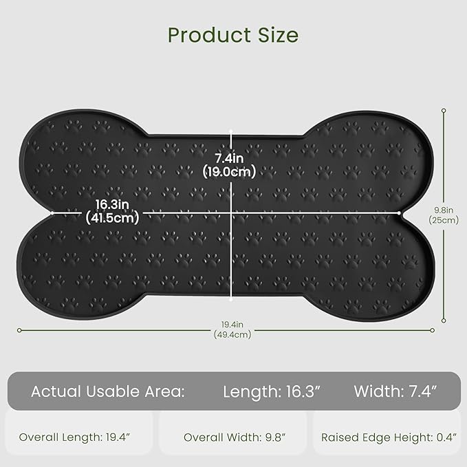 Dog Food Mat Anti-Slip Silicone Dog Bowl Mat Thicker Pet Placemat Waterproof - Image 2