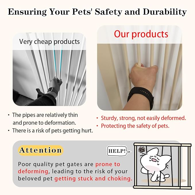 Lumizone Extra Tall Pet Gate 55.12" High Pressure Mounted 38.39"-59.24" Extra - Image 3