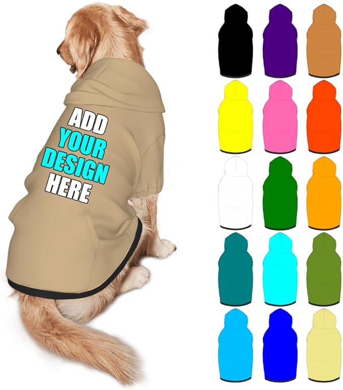 Customized Dog Hoodie with Name Logo Personalized Text Soft & Warm by Mynvzrk