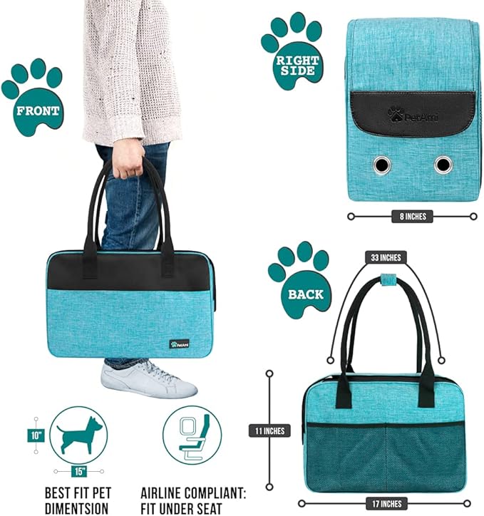 PetAmi Dog Purse Carrier for Small Dogs, Airline Approved Soft Sided Pet Carrier - Image 2