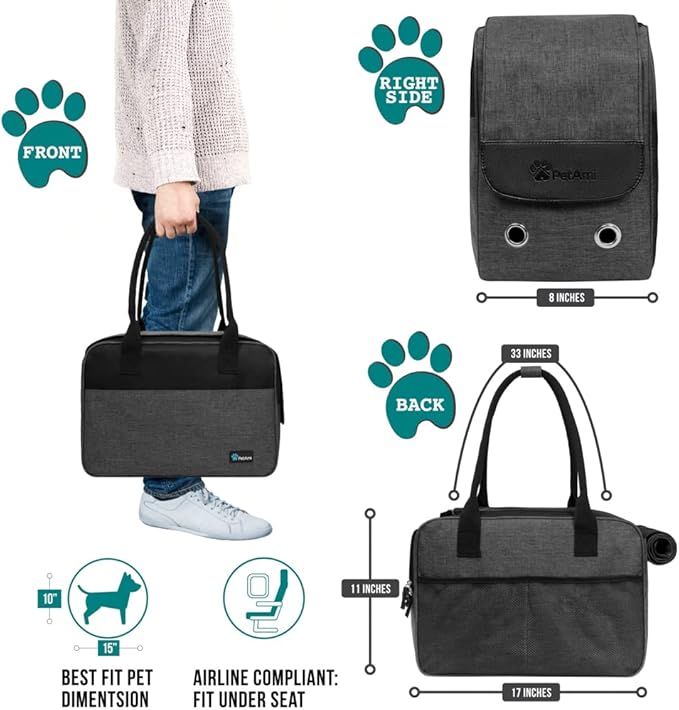 PetAmi Dog Purse Carrier for Small Dogs, Airline Approved Soft Sided Pet Carrier - Image 2