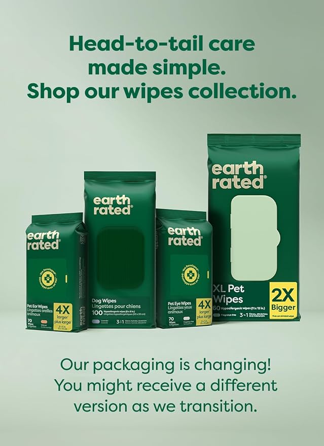 Earth Rated Pet Wipes for Dogs and Cats, Hypoallergenic, 3-in-1 Cleaning - Image 10